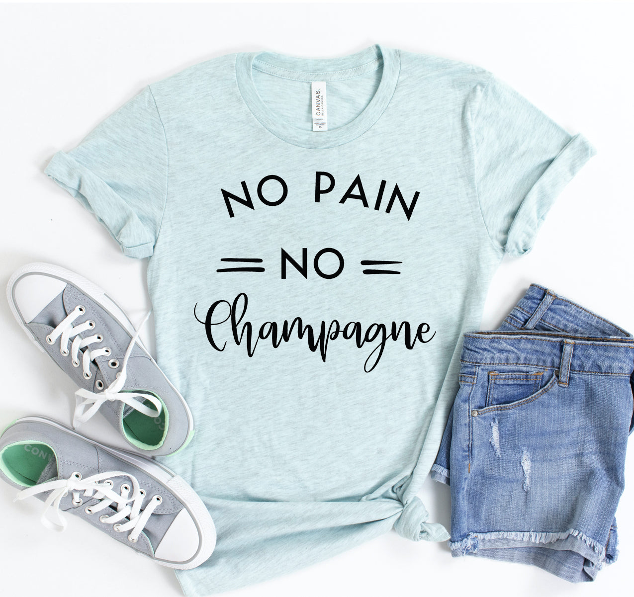 No Pain No Champagne T-shirt Champagne