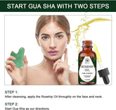 Gua Sha Massage Tools & Rosehip Oil In One Set, 