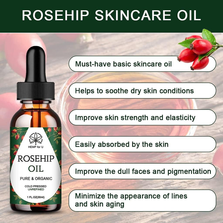 Gua Sha Massage Tools & Rosehip Oil In One Set, 
