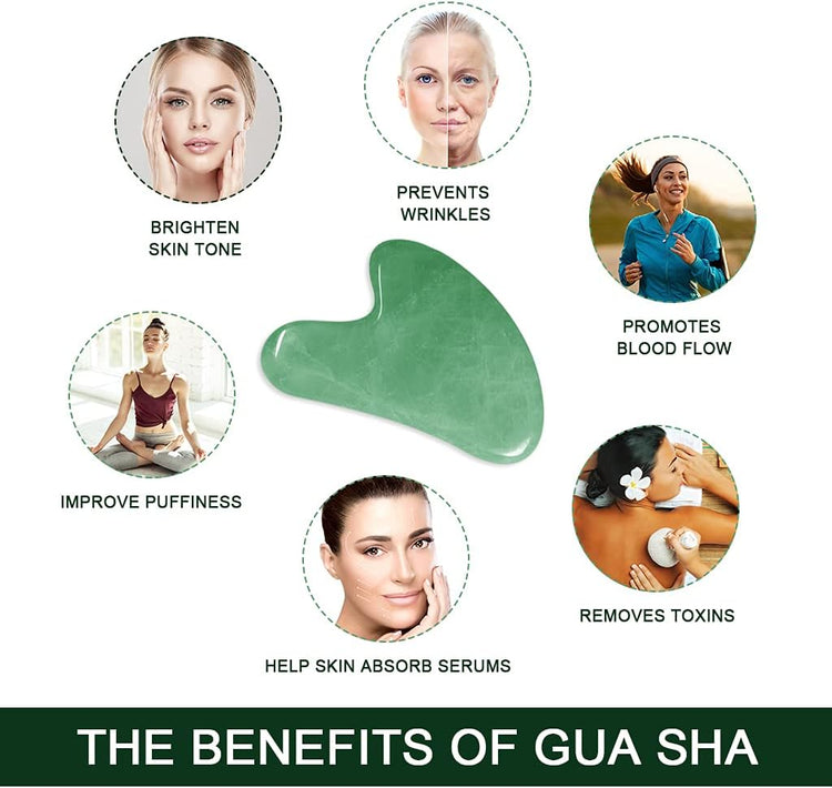 Gua Sha Massage Tools & Rosehip Oil In One Set, 